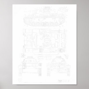 Poster Vintage Guerra Mundial 2 Tanque alemão Panzer 3 Ww