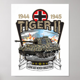 Poster Vintage Guerra Mundial 2 Tanque alemão Tiger 2 Ii 