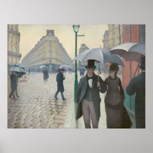 Poster Vintage Gustave Caillebott Paris Rua Rainy Day