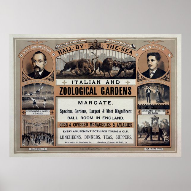 Poster Vintage Hall, pelo Anúncio do Mar (Frente)