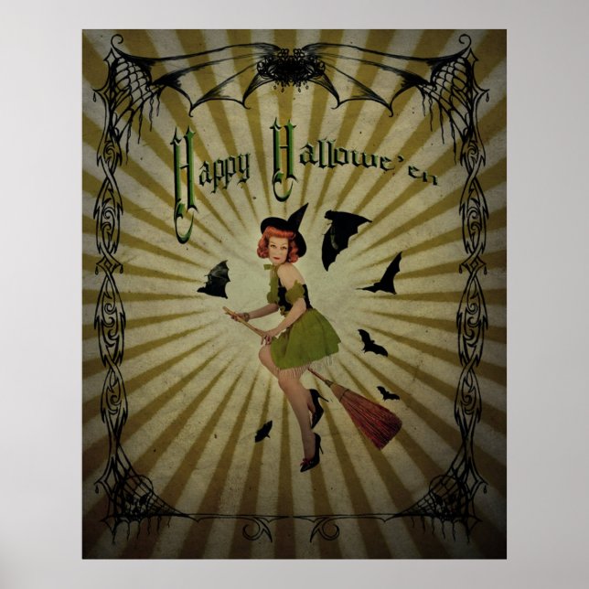 Poster Vintage Halloween - (Frente)