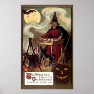 Poster Vintage Halloween Fortune Teller