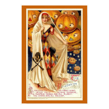 Vintage Halloween ilustra abóboras de bruxas