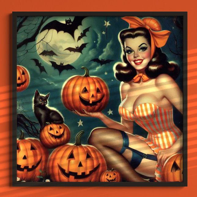 Poster Vintage Halloween Pin Up (Criador carregado)