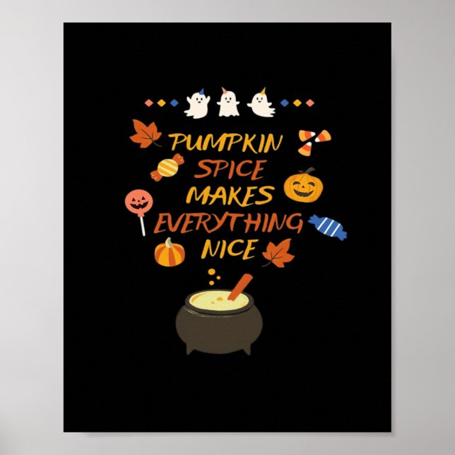 Poster Vintage Halloween Pumpkin cita clássico (Frente)