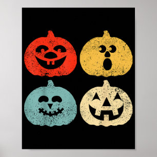 Poster Vintage Halloween Pumpkin Women, Men, Kids, Funny