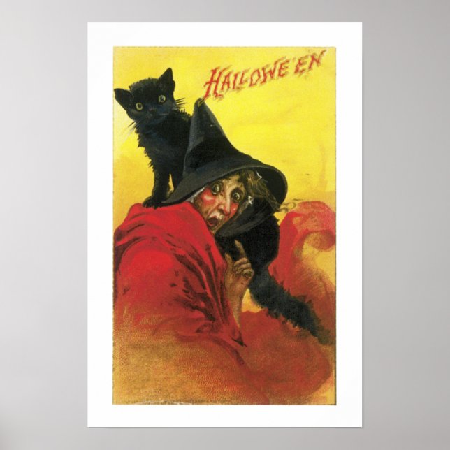 Póster Vintage Halloween Witold e Cat (Frente)