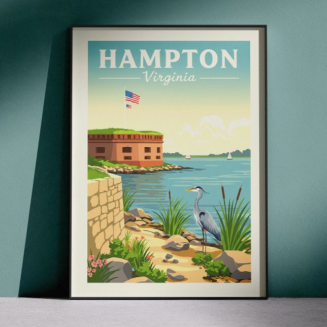 Poster Vintage Hampton Virginia (Criador carregado)