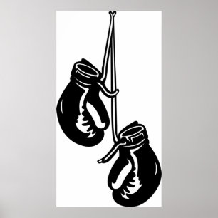 Poster Vintage Hanging Boxing Luvas Retro-Fighter