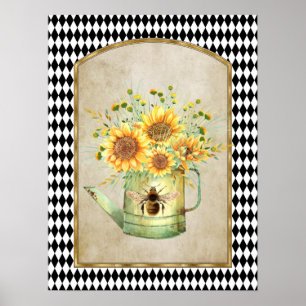 Poster Vintage Harlequin Garden Sunflower