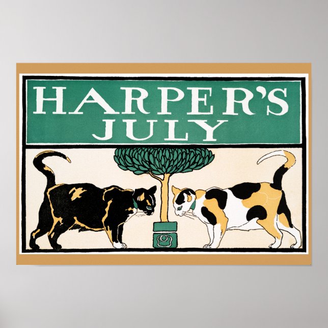Póster Vintage Harper's Julian Cats de Edward Penfield (Frente)