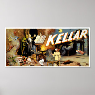 Poster vintage Harry Kellar Magalhães 1894 Restaur