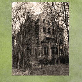 Poster Vintage Haunted House Real Foto Decor do Dia das B