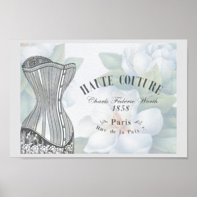 Poster Vintage Haute Couture Fashion Design (Frente)