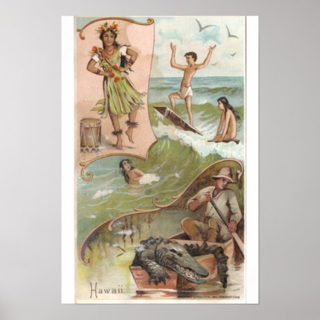 Póster Vintage "Hawaii" Arbuckle Bros Café (Frente)