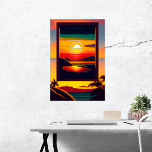 Poster Vintage Hawaii Colorful Viagem