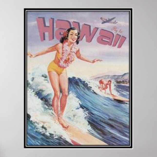 Poster Vintage Hawaii, EUA - (Frente)