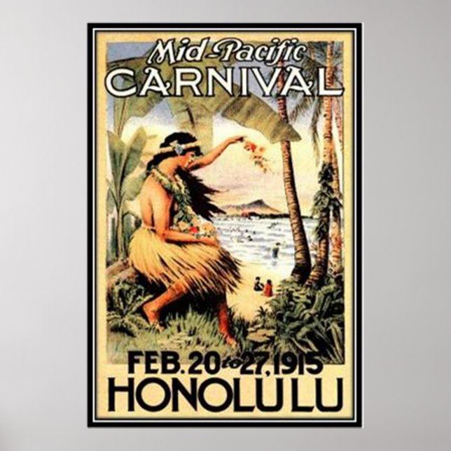 Poster Vintage Hawaii, EUA - (Frente)
