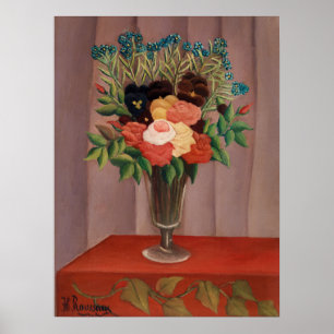 Poster Vintage Henri Rousseau Floral Cottagecore Francês