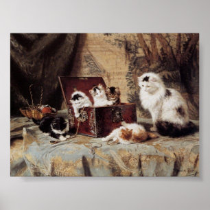 Poster Vintage Henriette Ronner-Knip Fond de Jewelry