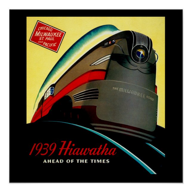 Póster Vintage Hiawatha - Comboio Dinamizado (Frente)