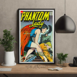 Poster Vintage História em quadrinhos Fantasy Phantom Lad