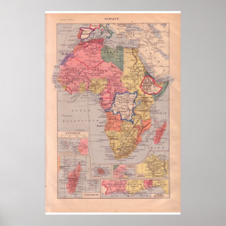 Poster VIntage histórico 1920 África