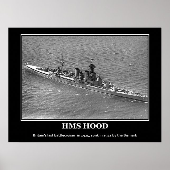 Poster vintage HMS Hood 1924 (Frente)