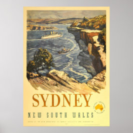 Poster Vintage Holiday Adventure na Austrália Viagem