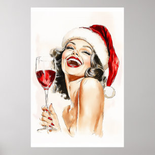 Poster Vintage Holiday Cheer in Watercolor