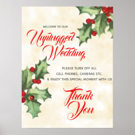 Poster Vintage Holly Unplugged Wedding Sign