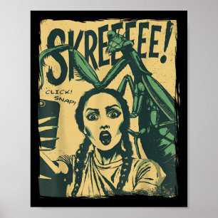Poster Vintage Horror Comic Monster Selfie Retro Hallowee