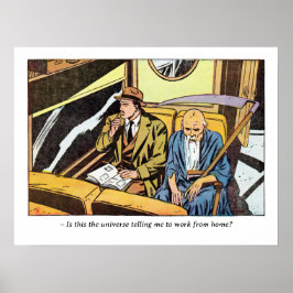 Poster Vintage Horror Comic Panel Apresentando O Receptor