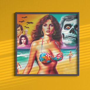 Poster Vintage Horror Summer Girl