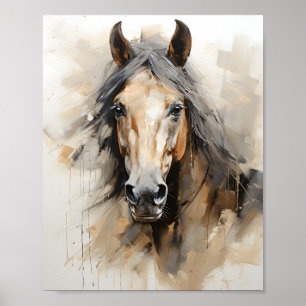 Poster Vintage Horse Ilustração Watercolor Animal Art