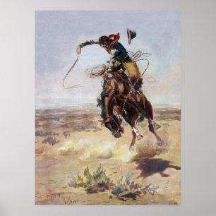 Póster Vintage Hoss mau, Charles M. Russell