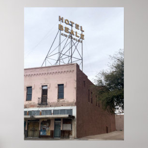Poster Vintage Hotel Beale Kingman Route66 Foto de Arizon