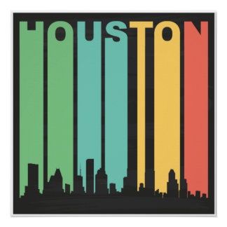 Póster Vintage Houston Cityscape