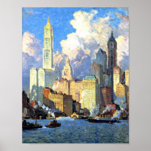 Poster Vintage Hudson River Waterfront