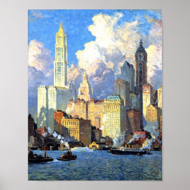 Poster Vintage Hudson River Waterfront (Frente)
