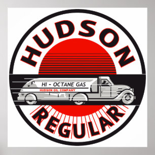 Poster Vintage Hudson Sinal regular de gasolina