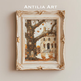 Poster Vintage Hunted House Pintura de Fantasmas Imaginos