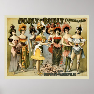 Póster Vintage Hurly-Bem-constituído da extravagância e