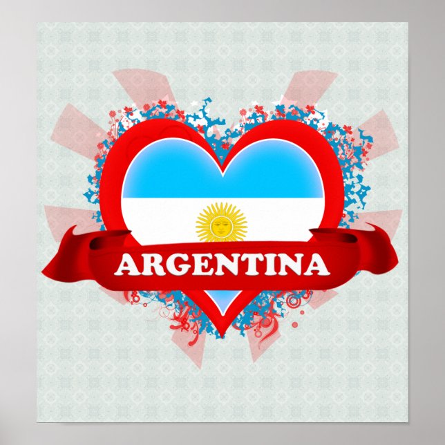 Poster Vintage I Love Argentina (Frente)