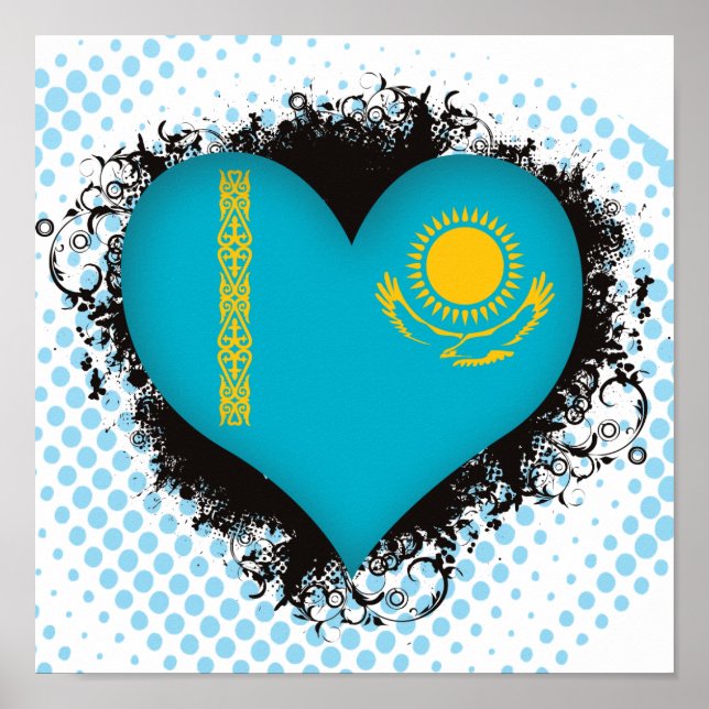 Poster Vintage I Love Cazaquistão (Frente)