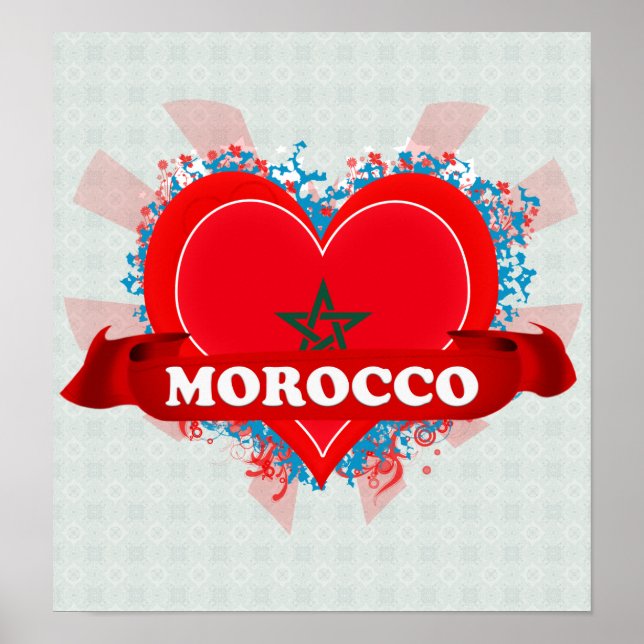 Poster Vintage I Love Marrocos (Frente)