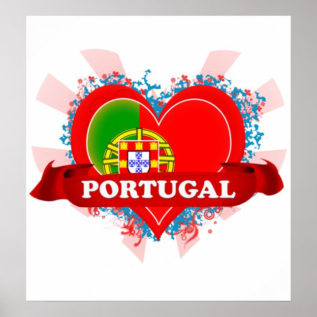 Poster Vintage I Love Portugal (Frente)