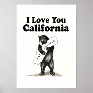 Poster Vintage I Love You California