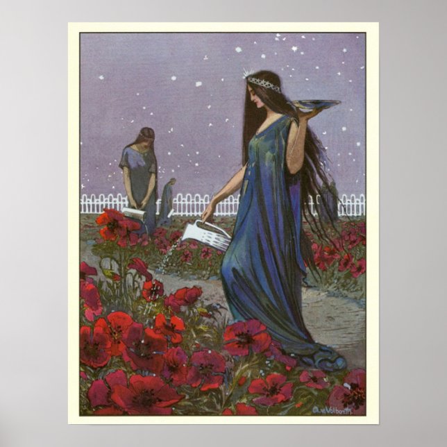 Poster Vintage Illustration Fairy Maidens (Frente)