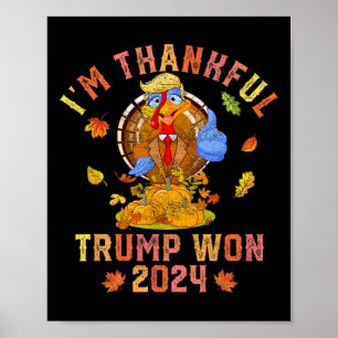 Poster Vintage Im Thankful Trump Venceu 2024 Shirt Return